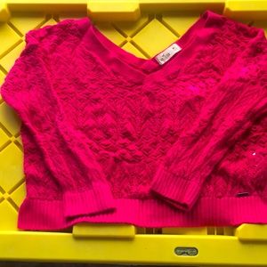 Holister megenta crop sweater